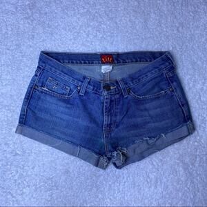 Tilt Fashion Faded Denim Mid-Rise Cuffed Shorts Jr Size 5